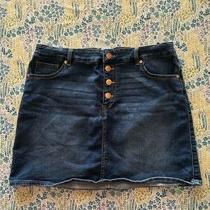 wonder nation Dark Blue Denim Button-Front  Skirt